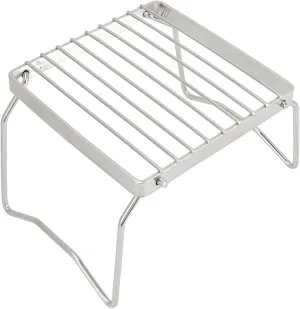 Camp Grill with Foldable Legs, Stainless Steel Folding Campfire Grill Grid Shape Camping Grate Portable for Outdoor