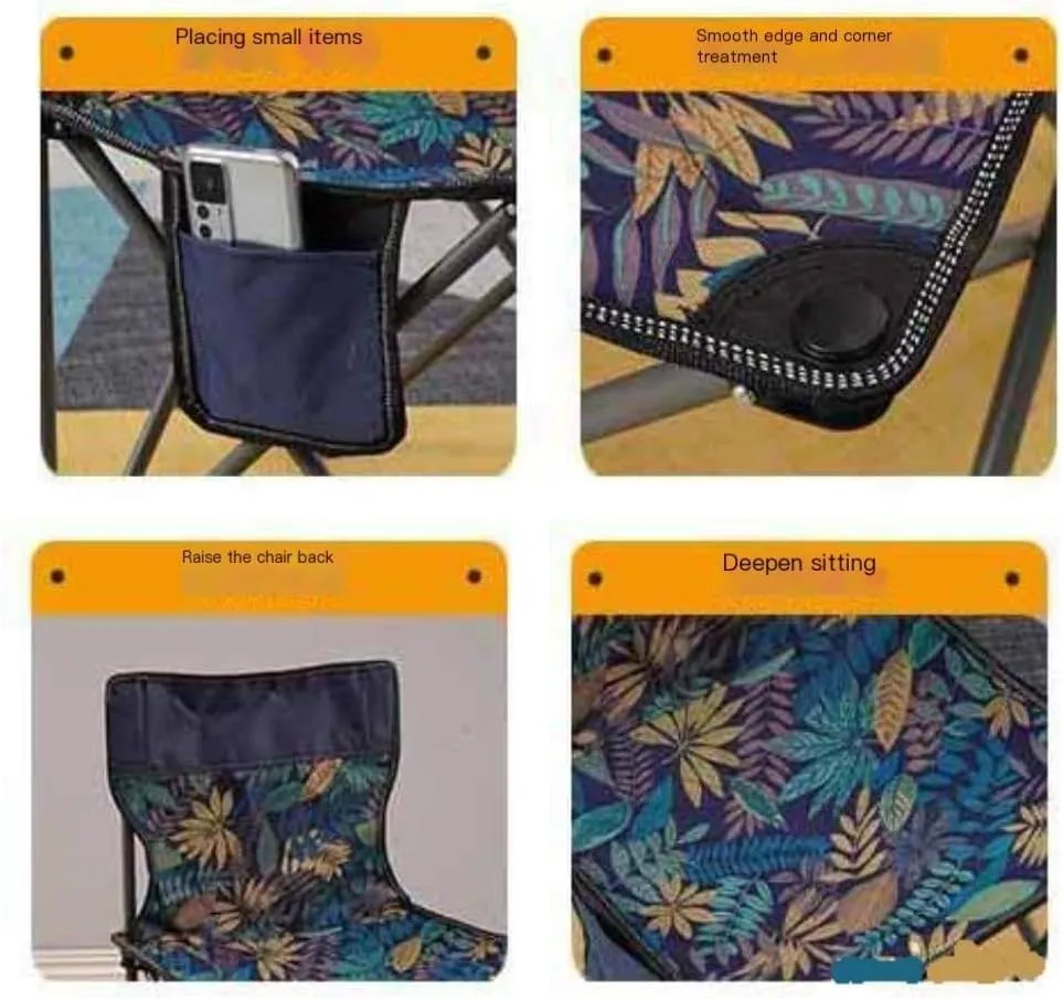 Camp Stool Camping Folding Moon Chair Chair Outdoor Portable High Back Chair Home Dining Table Night Market Stall Camping Stool(Green)