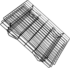 Camping BBQ Grill 3-Layer Carbon Steel Baking Rack Portable Folding Outdoor Stove Grate