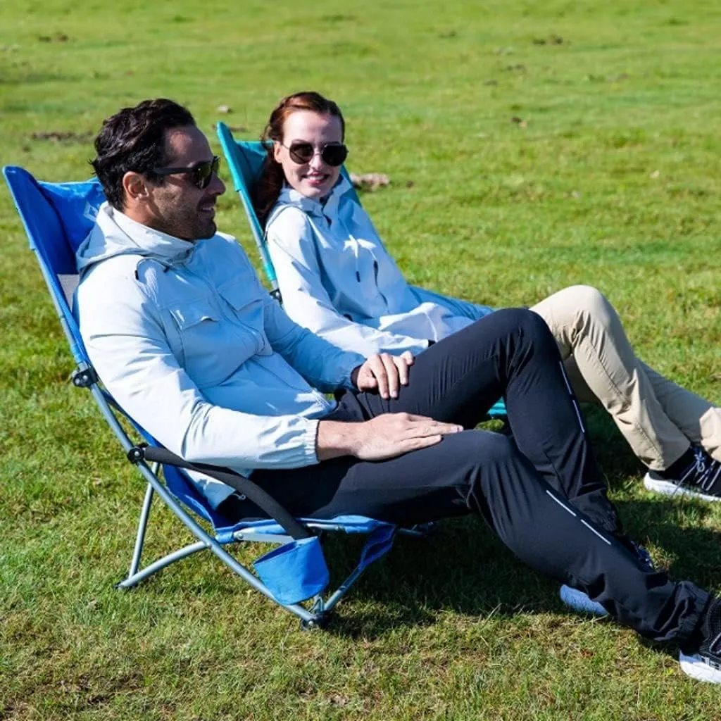 Camping Chair Outdoor Chair Foldable Chair High-Backed Armchair Padded Deck Chair Portable Beach Chair Folding Chair Ergonomics Breathable Comfortable with Headrest Folding Camping Chair (Color : B)