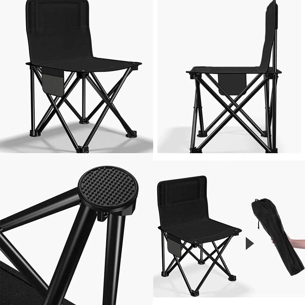 Camping Chairs Outdoor Folding Backrest Chair Portable Fishing Chair with Side Pocket Lightweight Leisure Chairs Padded Deck Chair Portable Folding Chair (Color : B)