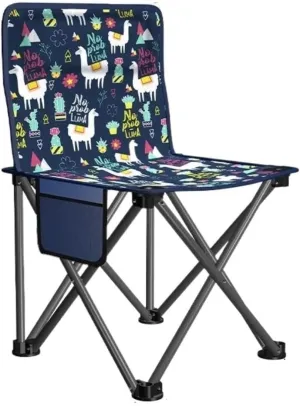 Camping Chairs Outdoor Folding Backrest Chair Portable Fishing Chair with Side Pocket Lightweight Leisure Chairs Padded Deck Chair Portable Folding Chair (Color : B)