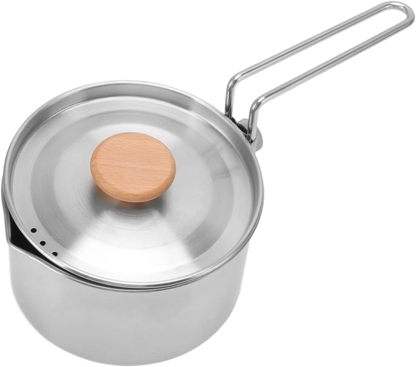 Camping Coffee Pot, 1L Portable Camping Kettle, Stainless Steel Camping Tea Pot, Outdoor Kettle Pot, Camp Cooking Pot, Backpacking Pot with Lid and Handle for Camping Hiking Picnic