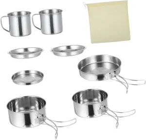Camping Cooking Set for 5-6 People Portable Cooking Kits for Outdoor Collapsible Pots Hiking Cookware Kit