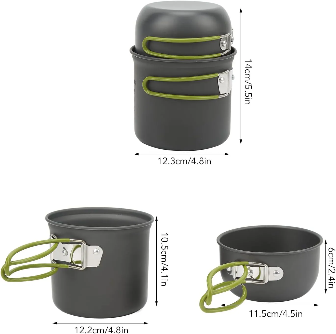 Camping Cookware Mess Kit, Alumine Strong Bearing Food Grade Portable Stove Pot Set Portable Camping Stove Camping Mess Kit for Outdoor Cooking, Backpacking, Hiking