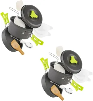 Camping Cookware Portable Cooking Pots with Folding Handle for Outdoor Activities Hiking and Picnics