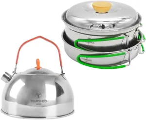 Camping Cookware Set, Camping Pots and Pans Set, Collapsible Camping Cookware, Suitable for All Stove Types