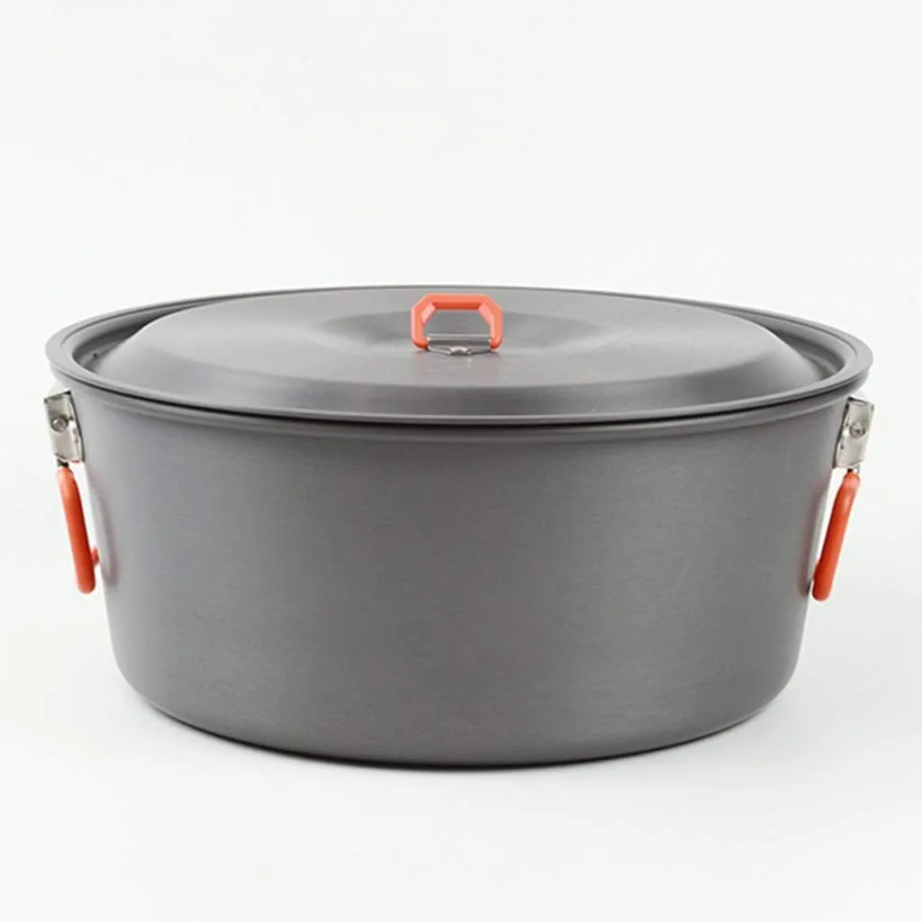Camping Cookware Set Lightweight and Portable Aluminum Alloy Large-Capacity Courtyard Hot Pot for Trekking Hiking Picnic Pots & Pans