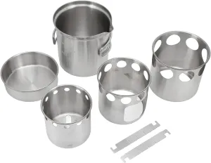 Camping Cookware Set, Portable Outdoor Cooking Kit, Heavy Duty Stable Stainless Steel for Driving and Hiking