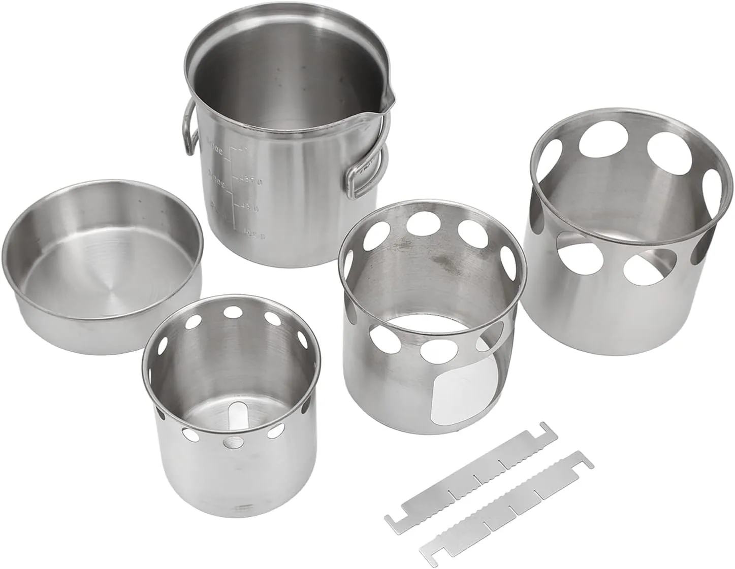 Camping Cookware Set, Portable Outdoor Cooking Kit, Heavy Duty Stable Stainless Steel for Driving and Hiking