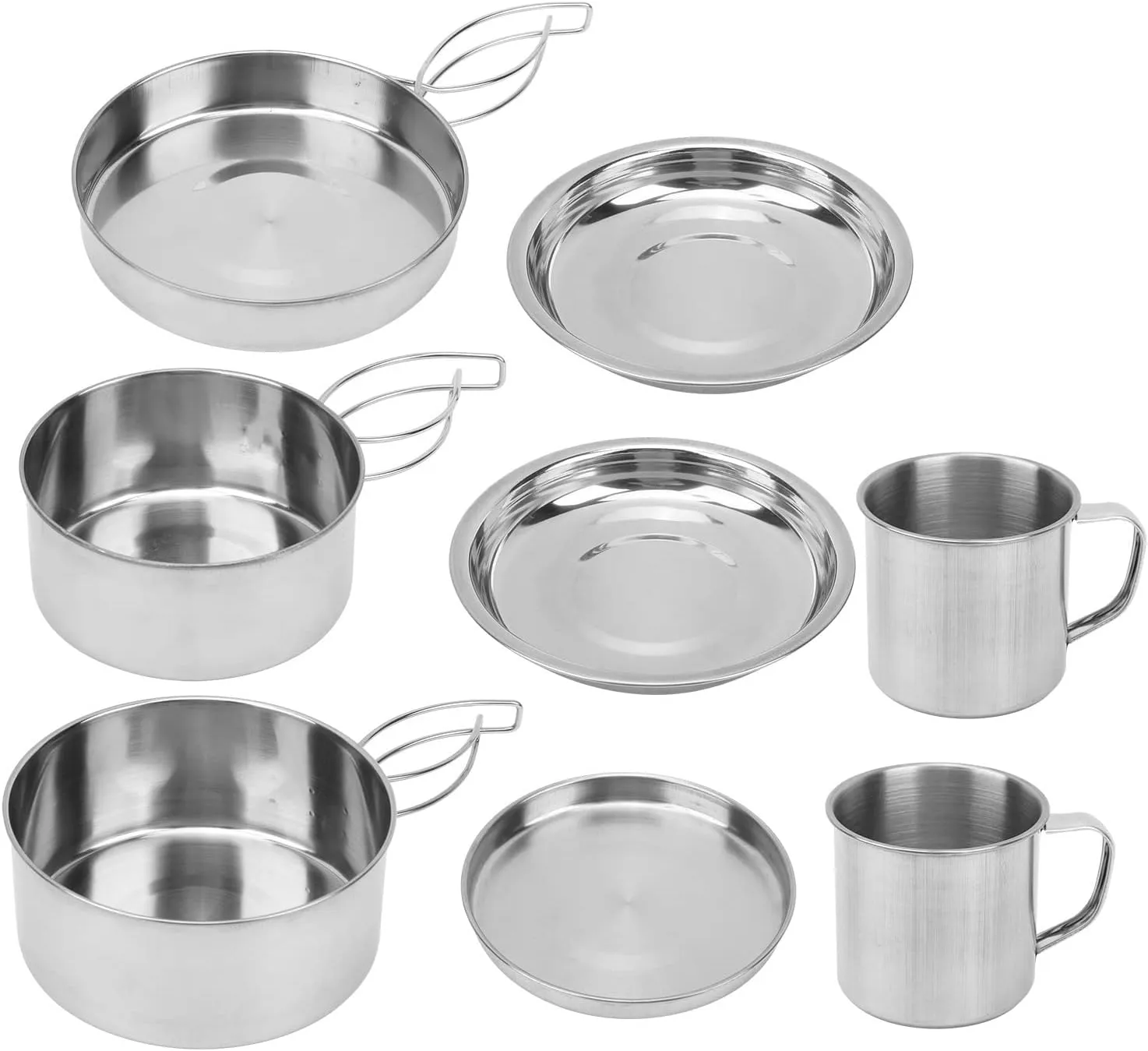 Camping Gear and Gear Camping Cooking Set 23x16x9 8 Piece Portable Cookware Set Hiking Pot Pan Cup Stainless Steel for Picnic BBQ