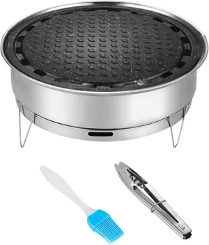 Camping Grill Portable Stainless Steel Heavy Duty Tabletop Grill Korean BBQ Grills for Camping Barbecue Outdoor BBQ (Maifanstone Bakeware)