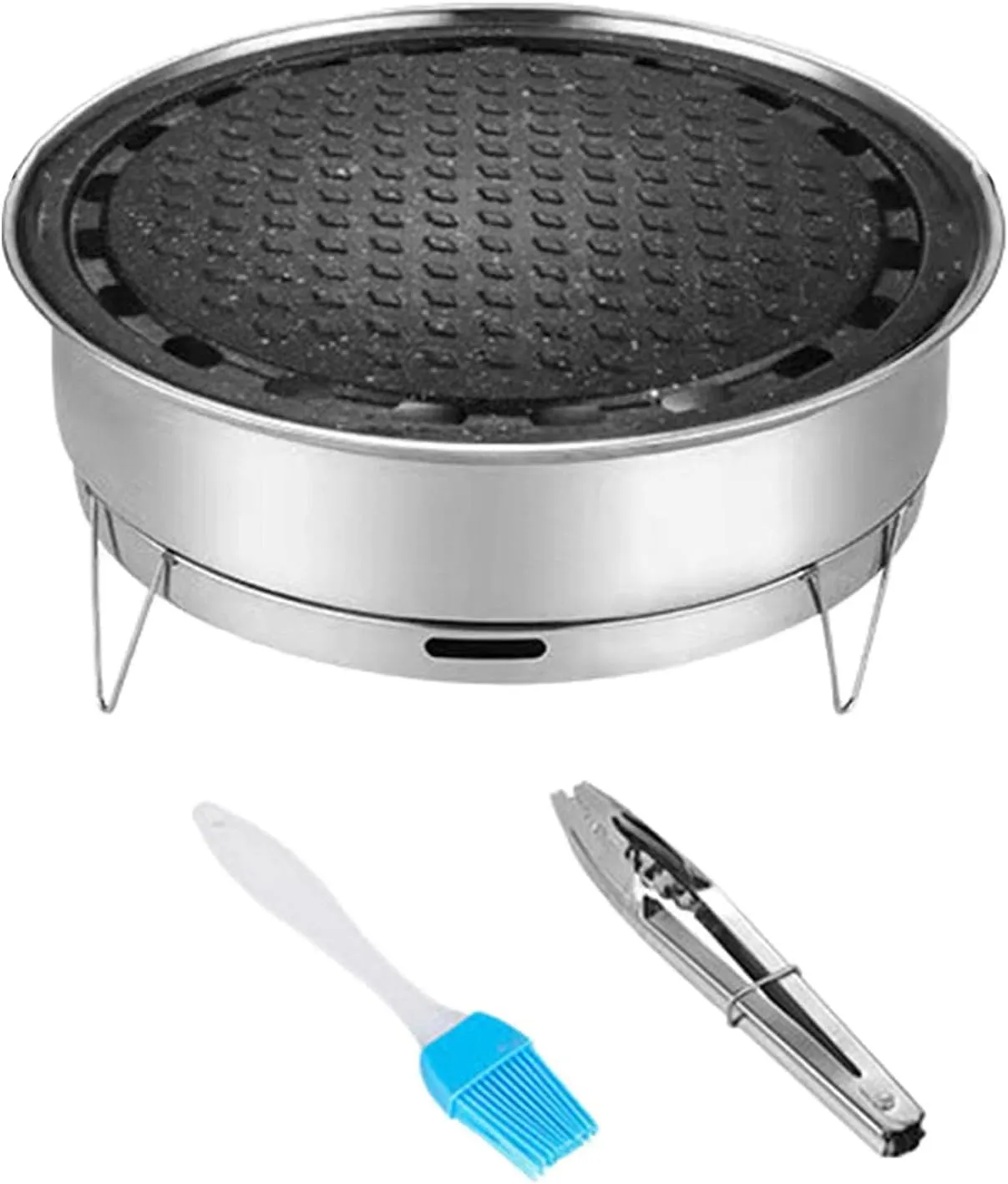 Camping Grill Portable Stainless Steel Heavy Duty Tabletop Grill Korean BBQ Grills for Camping Barbecue Outdoor BBQ (Maifanstone Bakeware)