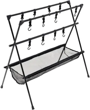 Camping Grill Stand Foldable Camping Rack Mesh Collapsible BBQ Storage Rack