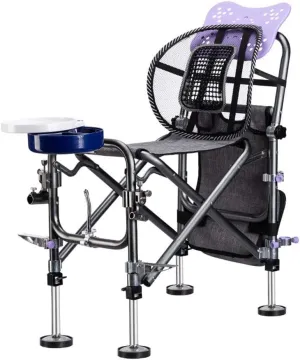 Camping Hiking Fishing Chair Folding Multifunction All-Terrain Fishing Thickened Chair Portable Upgraded Reinforcement Parts Load 130kg