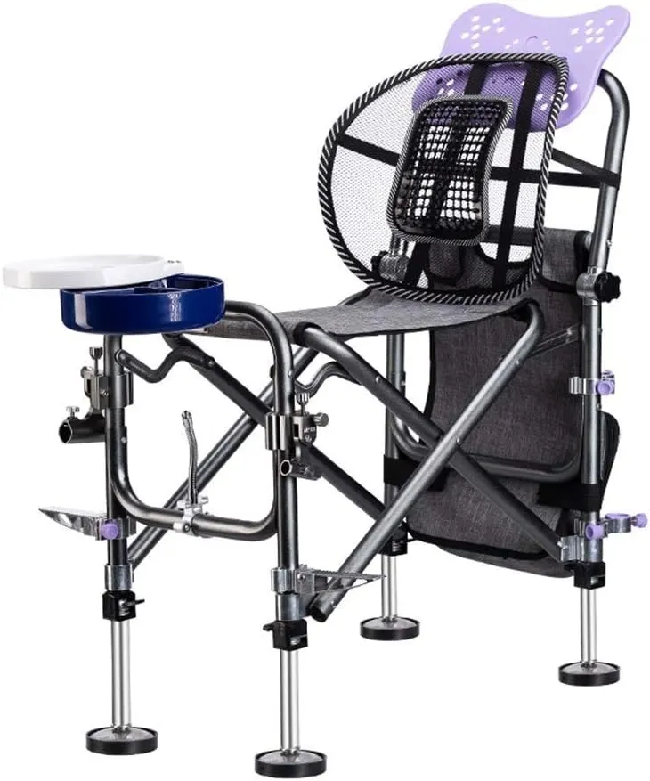 Camping Hiking Fishing Chair Folding Multifunction All-Terrain Fishing Thickened Chair Portable Upgraded Reinforcement Parts Load 130kg