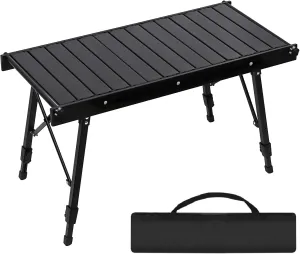 Camping IGT Folding Table, Portable for Outdoor Picnic, Ultralight with Carry Bag, Switchable Tabletop for Multi-Functional Use IGT Beach (Black,Basic)