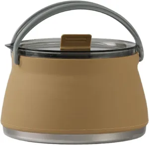 Camping Kettle Outdoor Boiling Kettle Portable Collapsible Camping Kettle Multi-functional Picnic Tea Kettle Camping Kettle Camp Tea offee Pot (Color : Khaki)