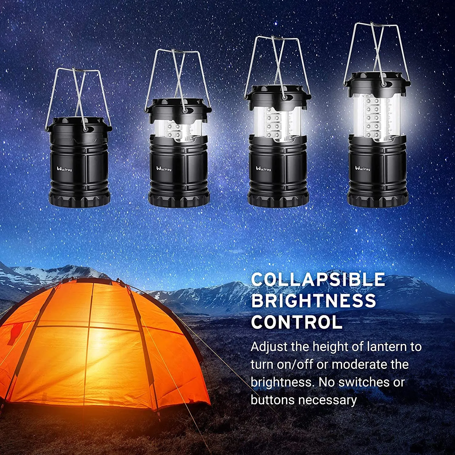 Camping Lantern 4 Pack, Battery Powered LED Camping Lights & Lanterns
