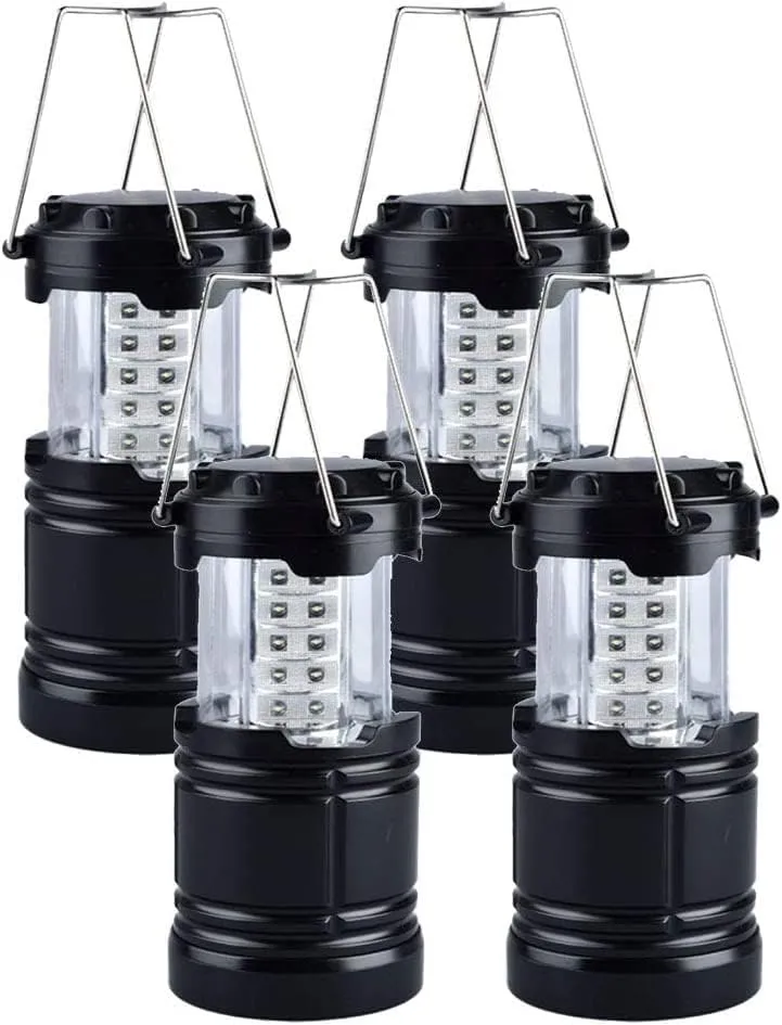 Camping Lantern 4 Pack, Battery Powered LED Camping Lights & Lanterns