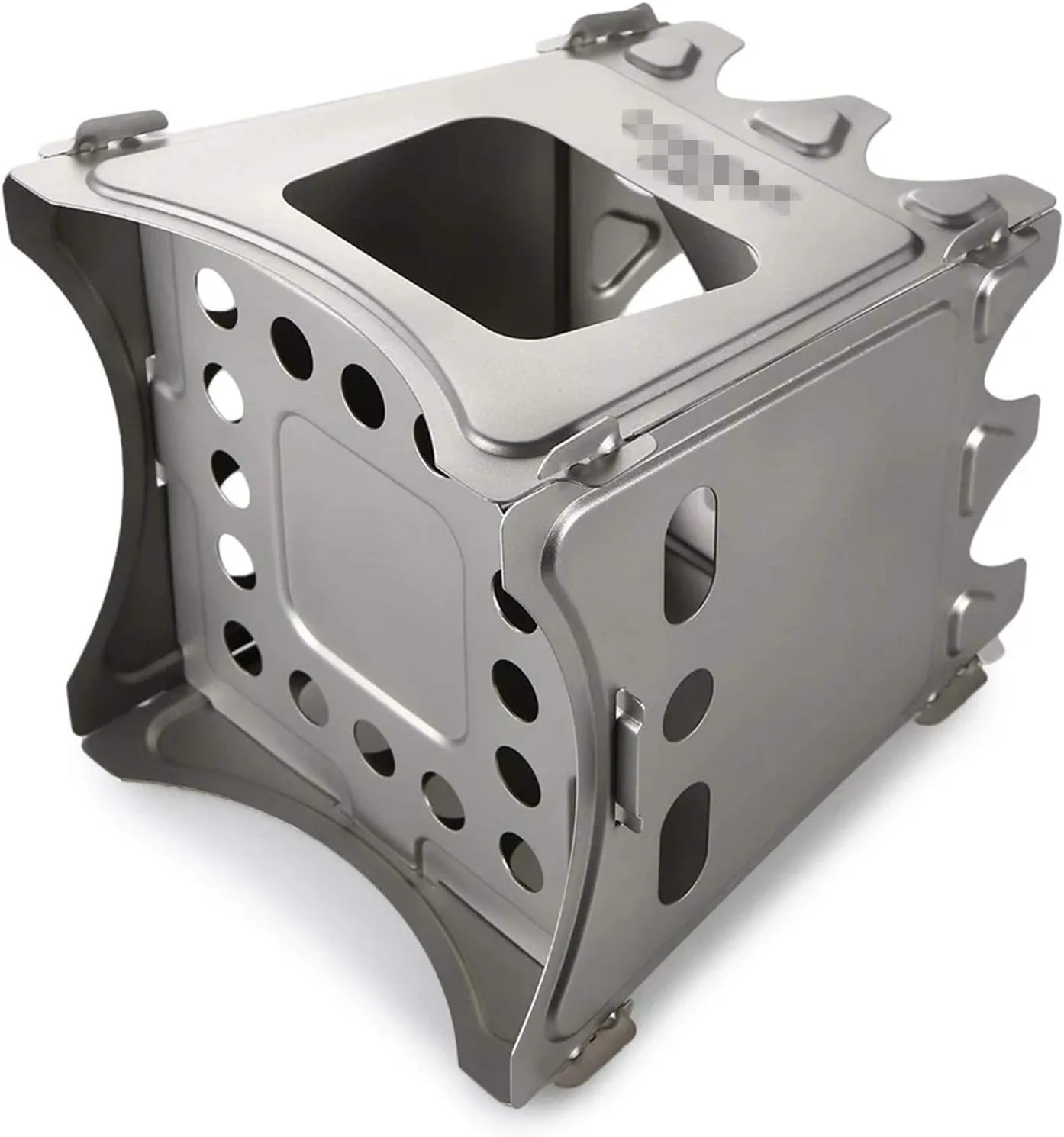 Camping Stove Camping Wood Stove Folding Titanium Wood Burning Stove Lightweight Pocket Stove (Color : Silver, Size : One Size) (Silver One Size)