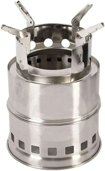 Camping Stove, Portable Stainless Steel Stove Wood Burning Stove with Carry Bag for Outdoor Camping Hiking Traveling Picnic BBQ Backpacking Stove