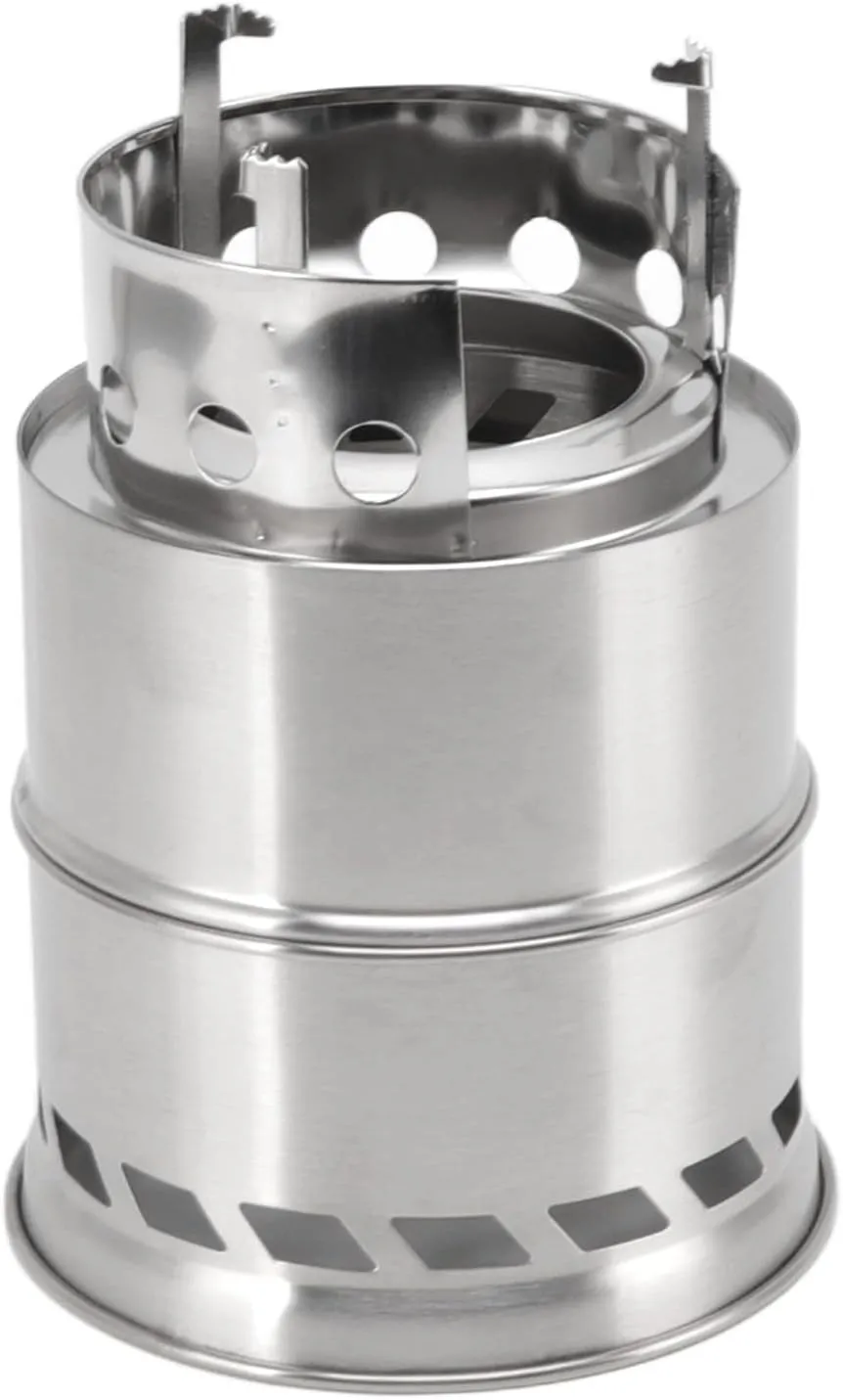 Camping Stove, Stainless Steel Alcohol Stove High Windproof Temperatures for Exterior Windproof (Tall Stand)