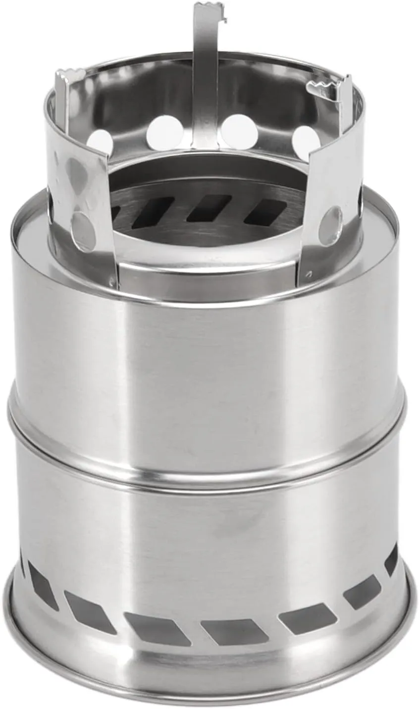 Camping Stove, Stainless Steel Alcohol Stove High Windproof Temperatures for Exterior Windproof (Tall Stand)