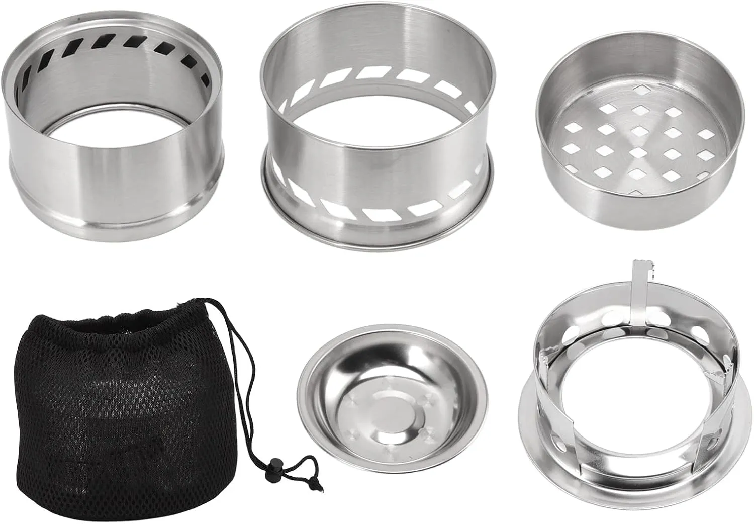 Camping Stove, Stainless Steel Alcohol Stove High Windproof Temperatures for Exterior Windproof (Tall Stand)