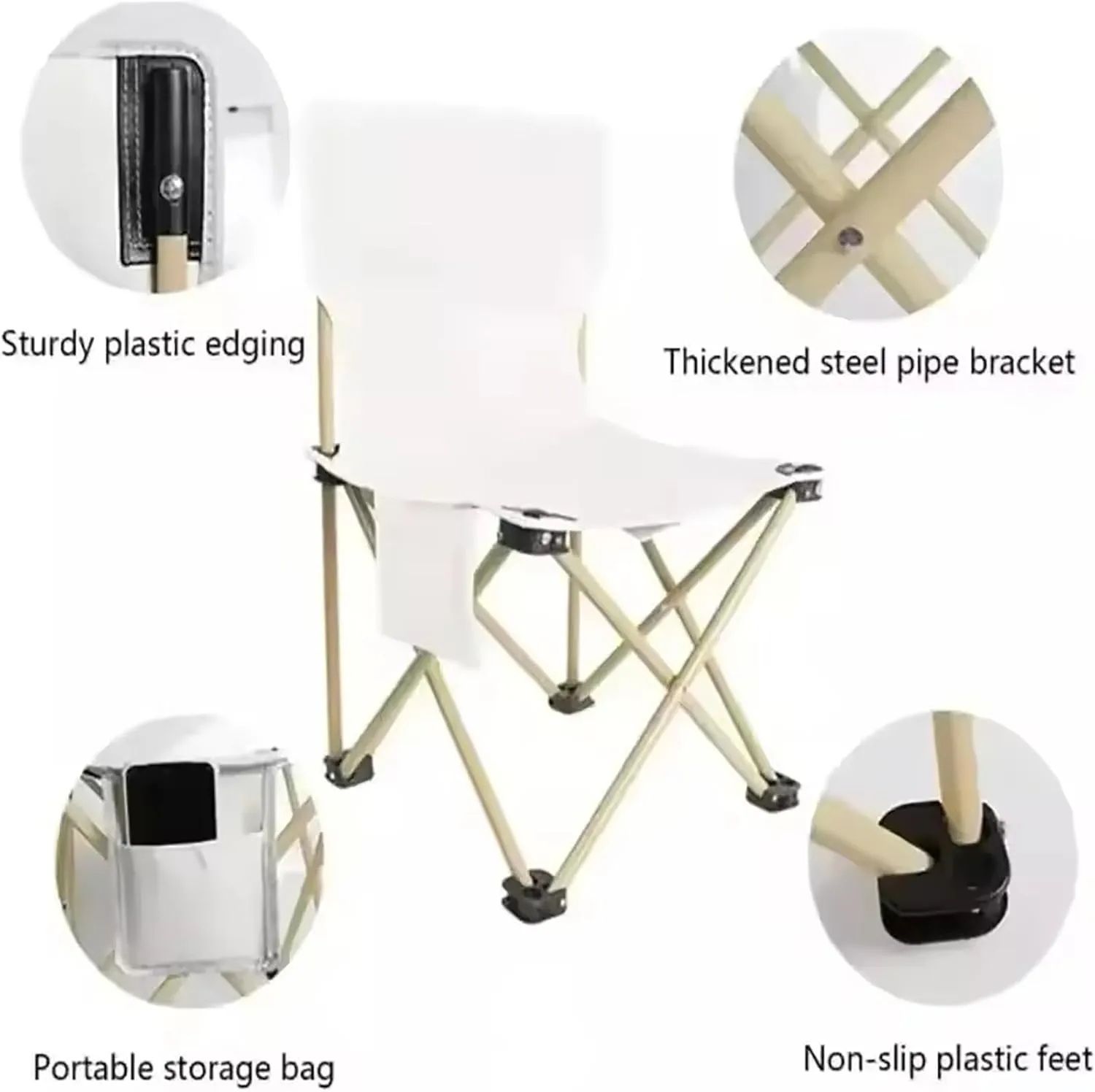 Camping Table and Chairs Picnic with 6 Chairs Fold up Chair with Side Pocket Portable Camping Set with Carry Bag for Indoor Outdoor BBQ,Black