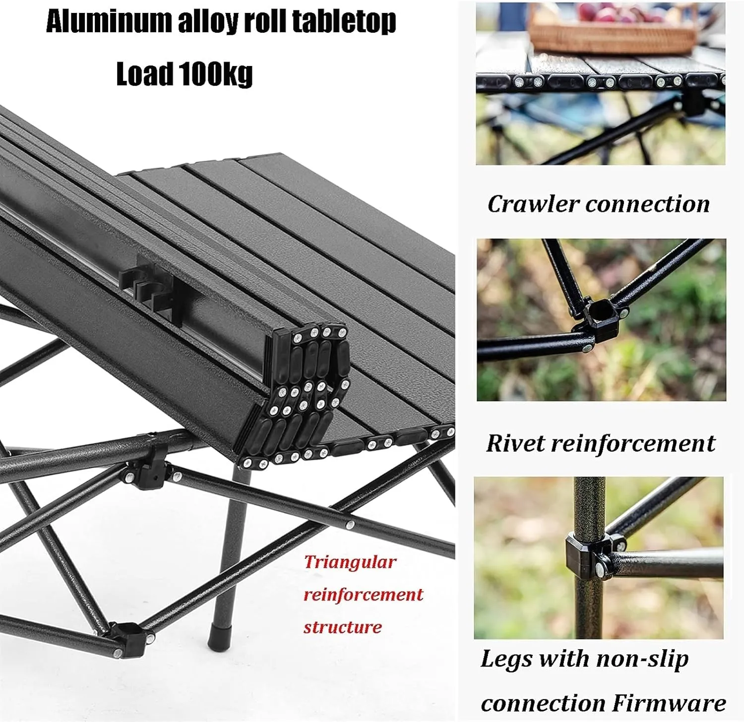 Camping Table Chairs Easy to Store Folding Table and Chair Set, Aluminum Outdoor Camping Picnic Table, Suitable for Courtyard, Beach, Fishing (Color : Package 3)