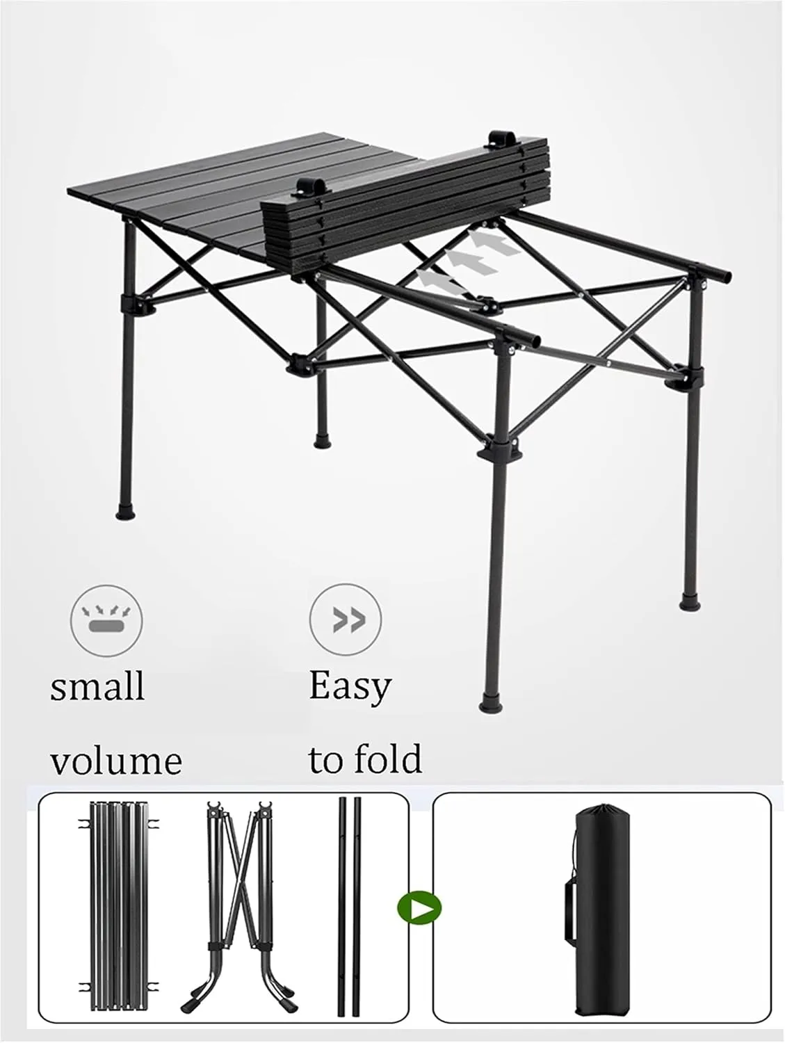 Camping Table Chairs Easy to Store Folding Table and Chair Set, Aluminum Outdoor Camping Picnic Table, Suitable for Courtyard, Beach, Fishing (Color : Package 3)