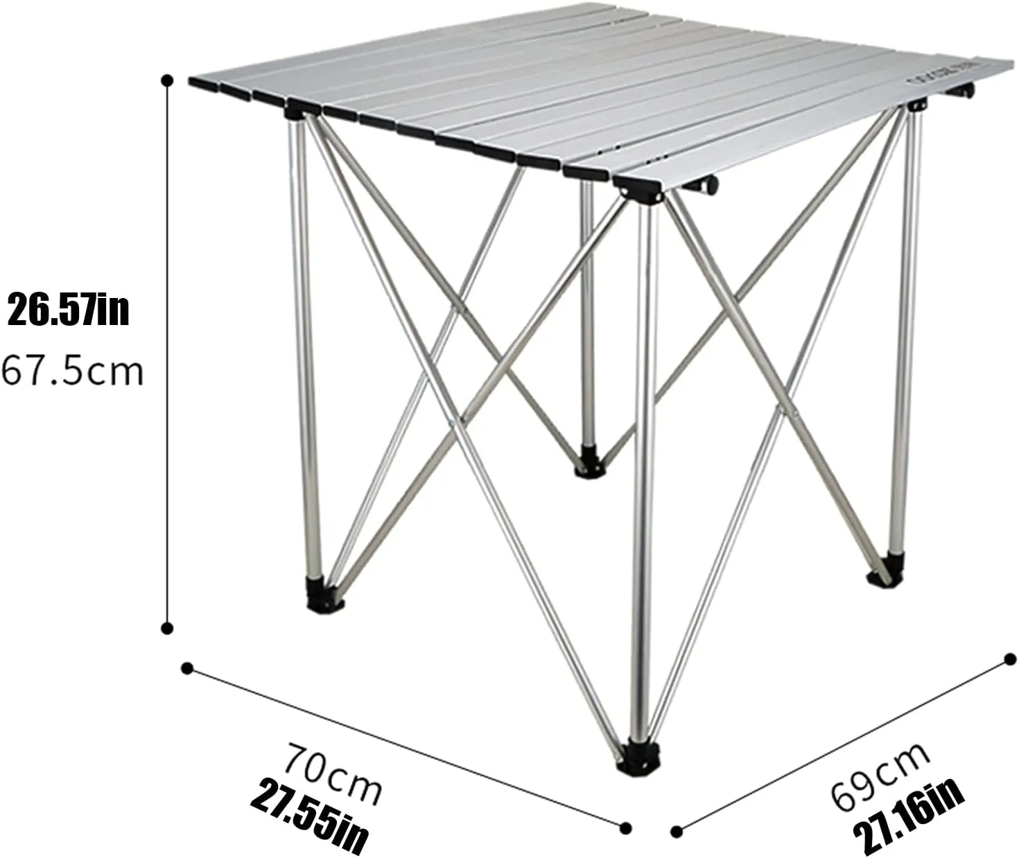 Camping Table Chairs Portable Outdoor and Chair Set, Roll Aluminum Camping Picnic Table, Suitable for Car, Beach, Fishing