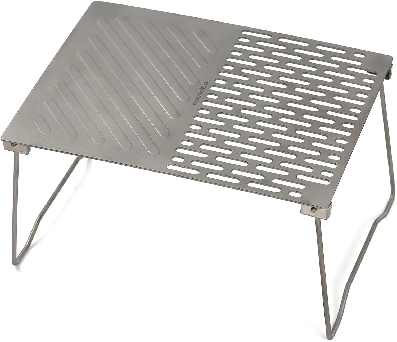 Camping Table Folding Campfire Grill Portable Ti BBQ Grill Outdoor Hiking Camping Grill with Legs Lightweight Camp Tables Portable Foldable, Max Bearing Weight: 22lbs