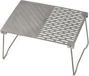 Camping Table Folding Campfire Grill Portable Ti BBQ Grill Outdoor Hiking Camping Grill with Legs Lightweight Camp Tables Portable Foldable, Max Bearing Weight: 22lbs