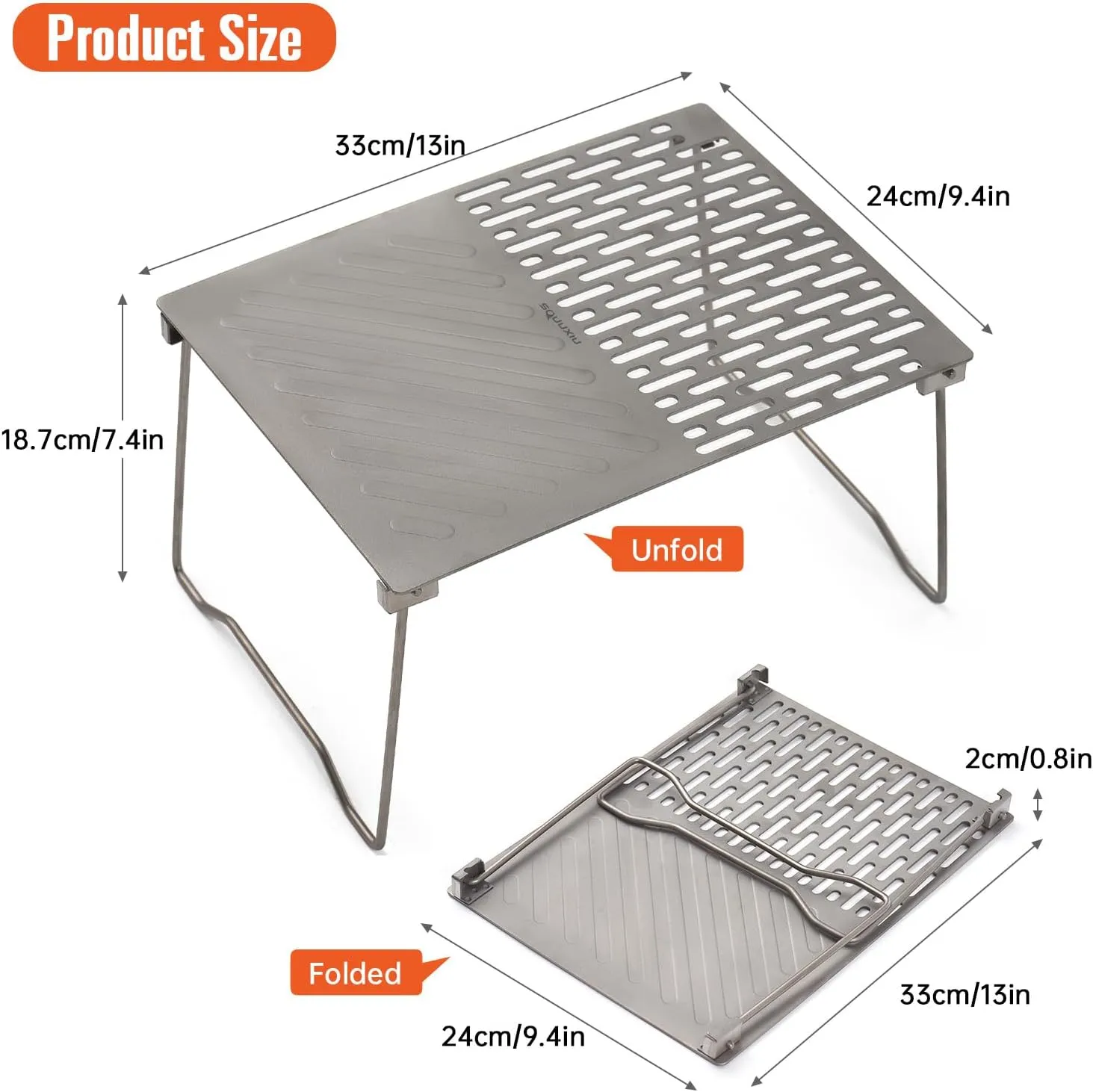 Camping Table Folding Campfire Grill Portable Ti BBQ Grill Outdoor Hiking Camping Grill with Legs Lightweight Camp Tables Portable Foldable, Max Bearing Weight: 22lbs