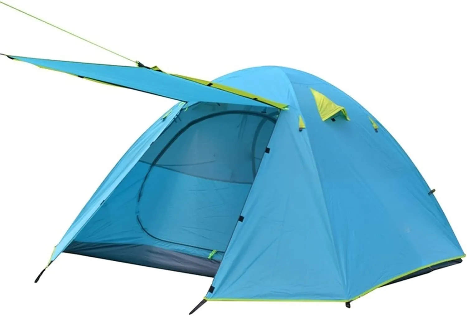 Camping Tent 3-4 Person Family Tent, Lightweight Portable Alumimun Pole Waterproof Anti-Storm Double Layer 4 Season Camping Tent (Color : Blue) (Green