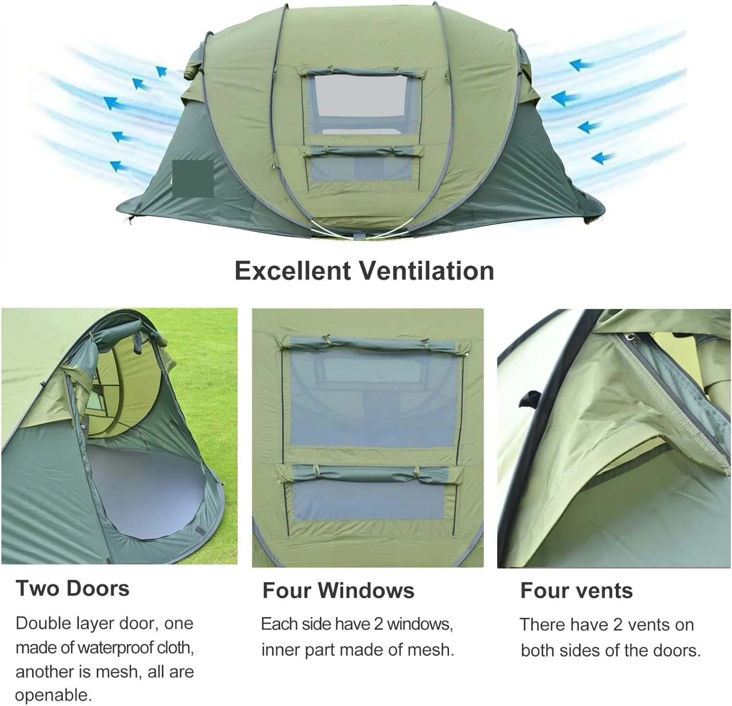 Camping Tent Outdoor Camping Tents Automatic Pop Up Instant Tent Hiking Travelling Tourist Fishing Beach Tents Awnings