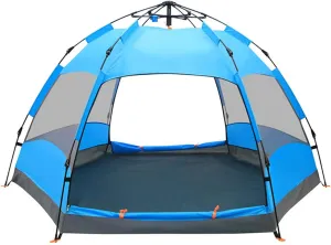 Camping Tent Outdoor Fully Automatic Quick-Opening Free to Build Camping Tent Multi-Layer Double-Layer Thickening Waterproof Spacious Large Space Lightweight and Portable Blue