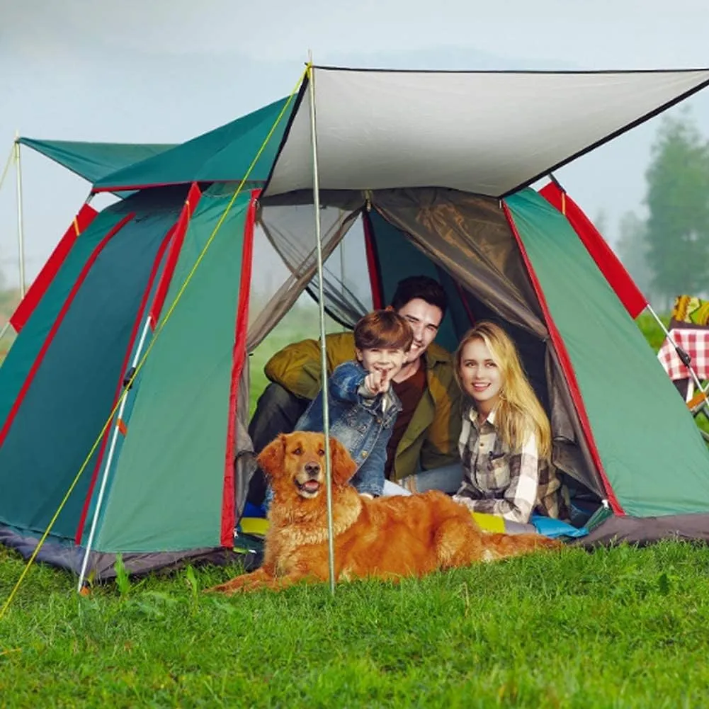 Camping Tent Rainproof Multifunction Folding Automatic Outdoor Thick Family Tents 5-8 Person (M?rkgr?n 3/4 Person)