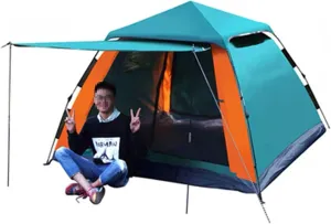 Camping Tents Shelter Portable with Carry Bag Waterproof Hold 2-4 Persons Instant Setup Pop Up Tent with Top Rainfly Doors Mesh Windows UV Protection for Camping Hiking Mountaineering