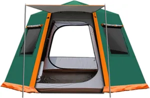 Camping Tents Shelter Portable with Carry Bag Waterproof Hold 2-8 Persons Instant Setup Pop Up Tent with Top Rainfly UV Protection for Camping Hiking Mountaineering ( Color : Green , Size : Small )