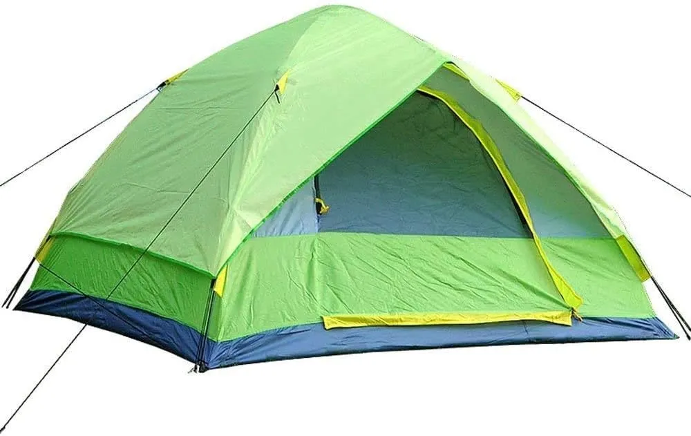 Camping-Tents Windproof Family Tent Portable Waterproof Tents Ventilated Mesh Windows for Camping Hiking Outdoor Activities Green