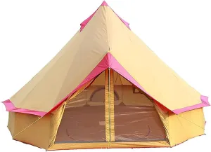 Camping Yurt Tent 4-Season Large Tents 4m Bell Tent 3-10 Persons Polyester Pyramid Tent Festivals and Human Shelter for Inhabiting or Leisure