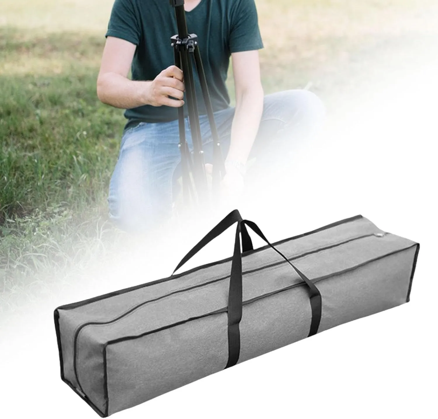 Canopy Pole Bag Duffle Bag Organizer Foldable Heavy Duty Zipper Tripod Carrier Tent Storage Pouch for Umbrella Outdoor Sports, 100cm Length