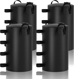 Canopy Water Weights Bag, 220 lb Canopy 4 Leg Weights Bag, Portable 25L Water Bag Windproof Fixed Water Tent Weights, for Outdoor Pop Up Tent, Canopies, Gazebo, Shelter, 4 Pack (25L Black)