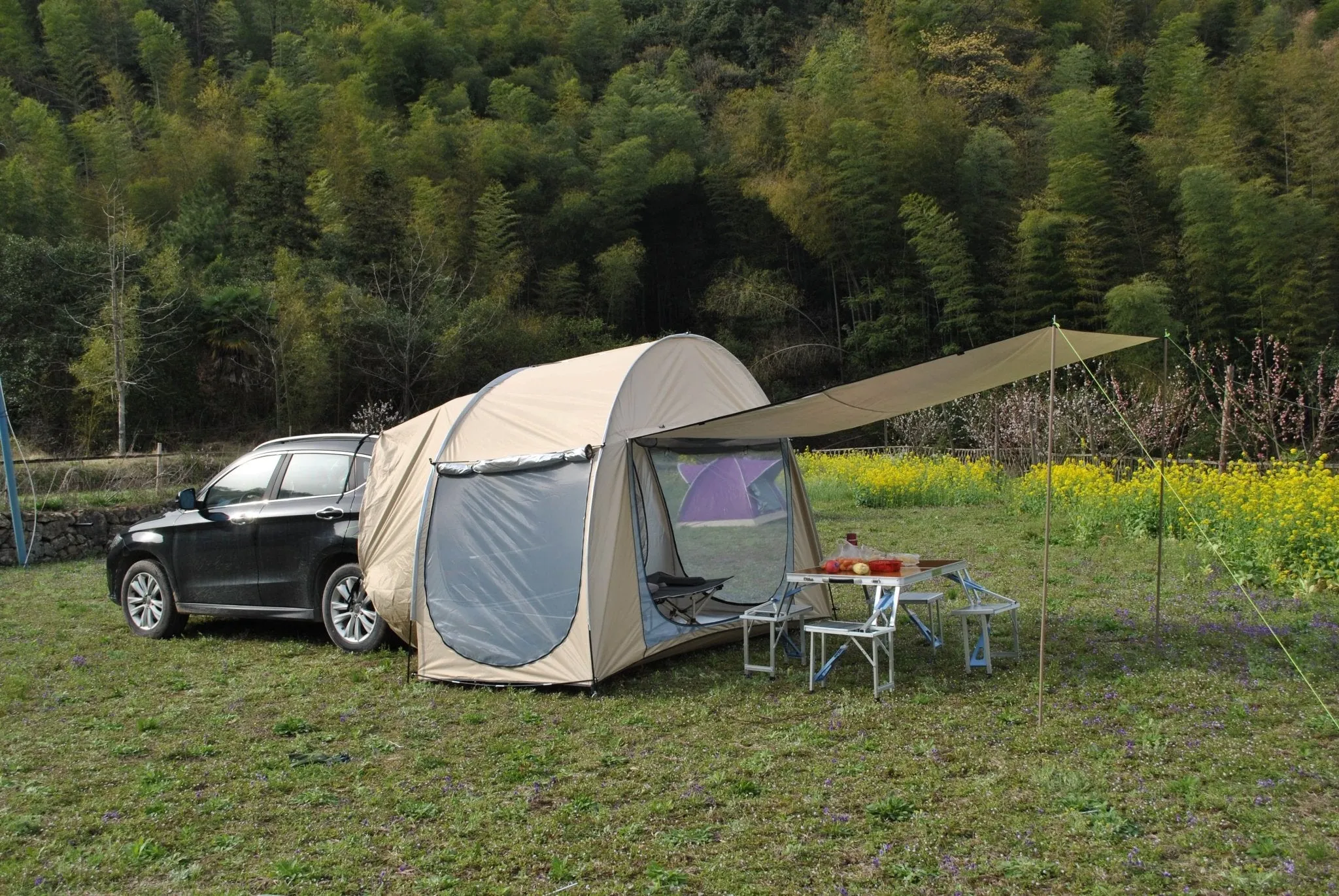 CanvasWing - Mesh Hallway Dual Purpose Car Rear Trek Extension Tent
