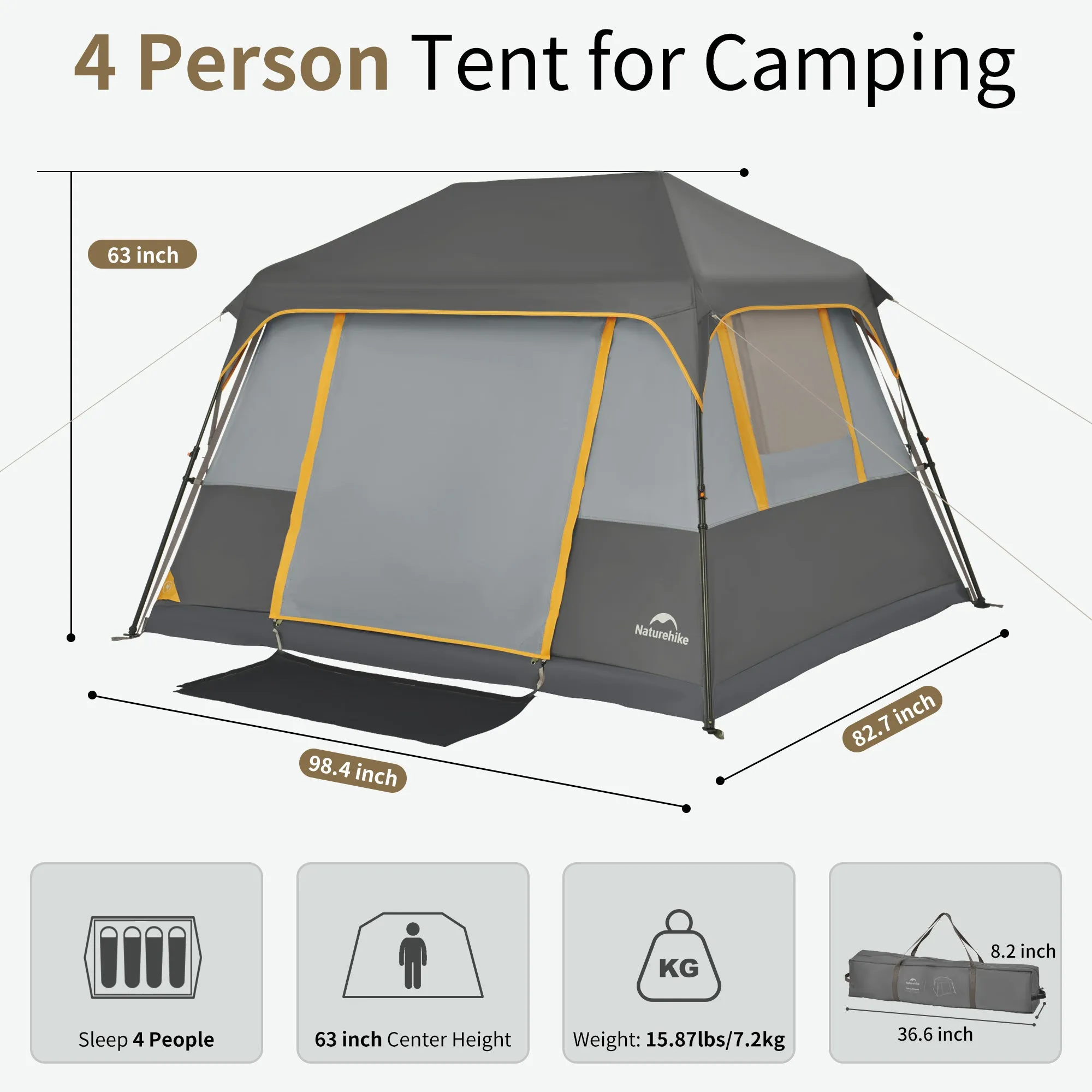 Cape 5.2 Square Quick-open Tent
