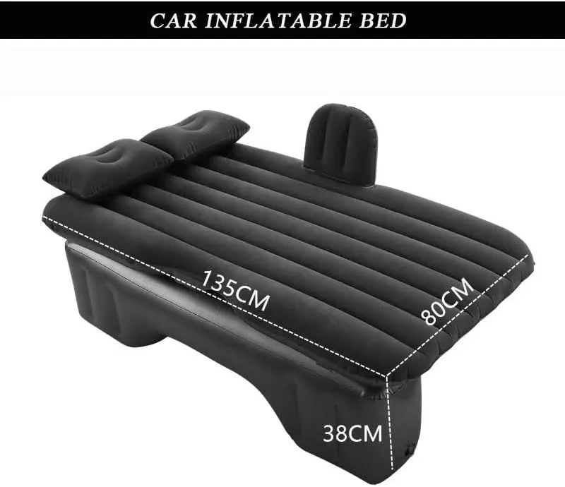 Car Air Mattress for Kia Sorento, Inflatable Back Seat Sleeping Pad with Pump & 2 Pillows, Folding Portable Camping Bed for Travel& Road Trips,Black