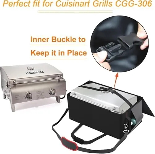 Carry Bag Compatible with Cuisinart CGG 306 Chef's Style Tabletop Grill,Water-resistant Portable Grill Bag for Cuisinart CGG-306 Chef's Style Tabletop Gas Grill